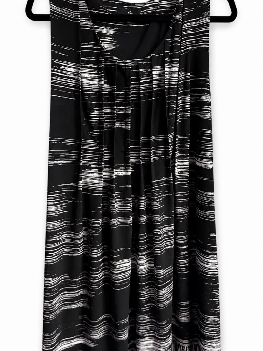 Ronni Nicole Black & White Brushstroke Midi Skirt